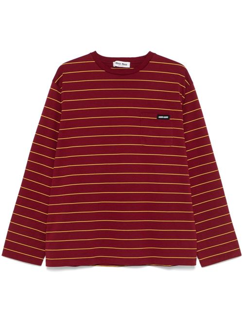 Striped T-shirt MIU MIU | MJL01414RTF0RTX